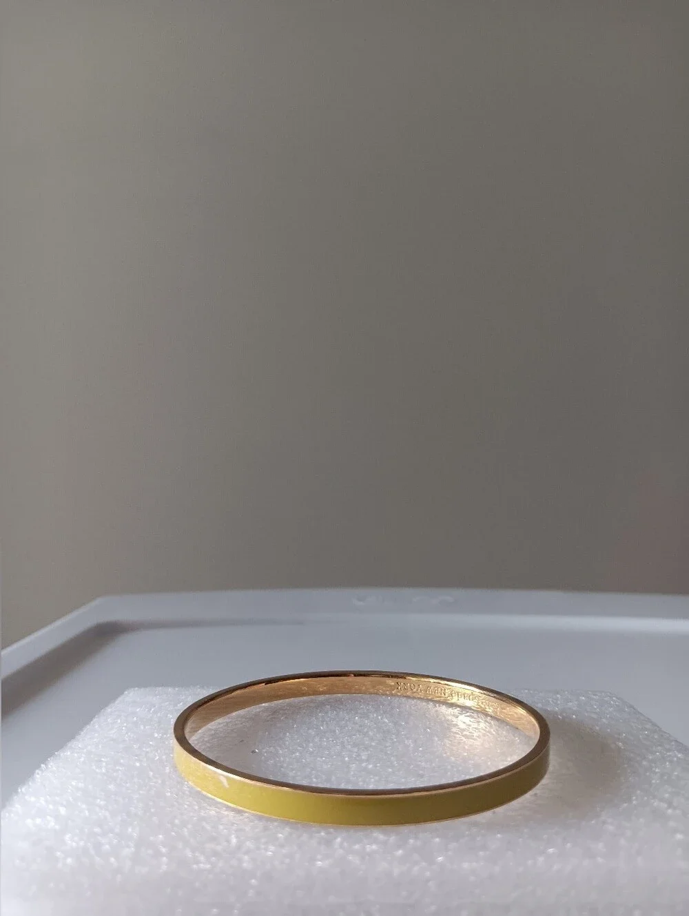 Kate Spade So Far So Good Enamel Bangle Bracelet Yellow Gold 2.5